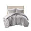 Édredon double / grand 3 pièces - Tissu et rembourrage riches en coton, tissé, coton chaud gris riche et rembourré,