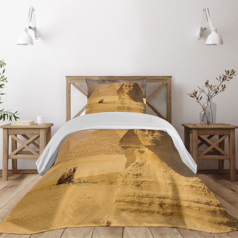Amber Sand Brown King Microfiber Coverlet Set