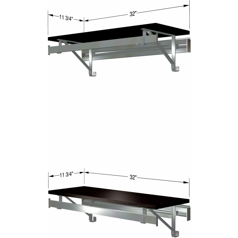 Système d'organisation avec barres à vêtements et deux tablettes, Espresso, H 8,5 po x l 32 po x P 11,75 po