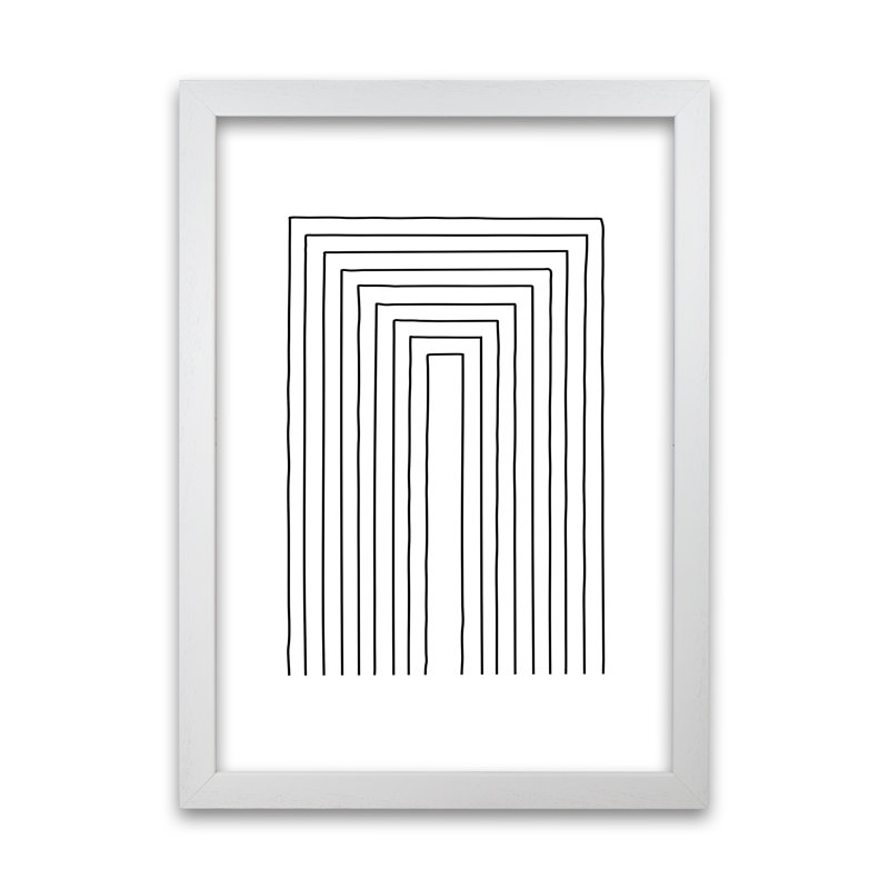Geometric Black And White A - Print, White Frame, 59cm H x 42cm W x 3cm D