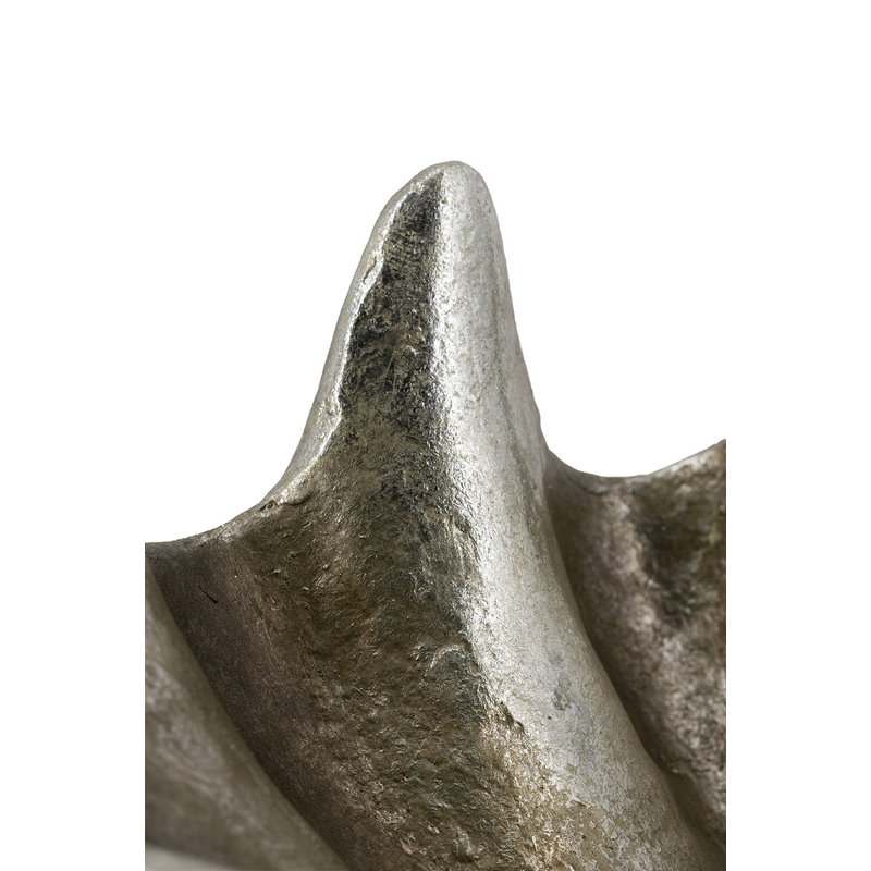 22.5X14x10" Decorative Shell Bowl, 10" H x 22.5" W x 14" D, Silver