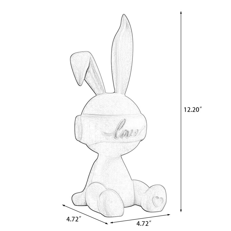 Red Rabbit Ceramic Decorative Object