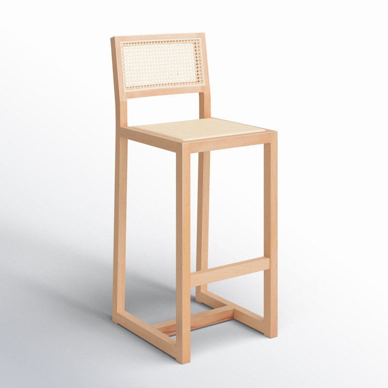 Tabouret de bar Cane, Naturel, Tabouret