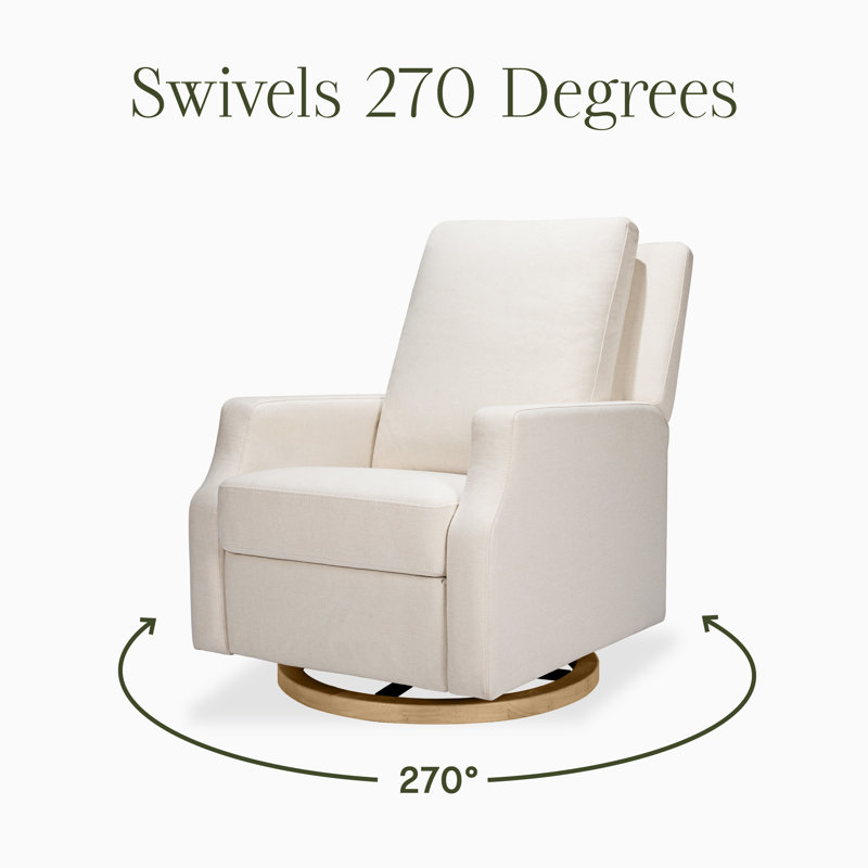 Crewe Electronic Recliner and Swivel Glider in Eco-Performance Fabric, Cream Polyester