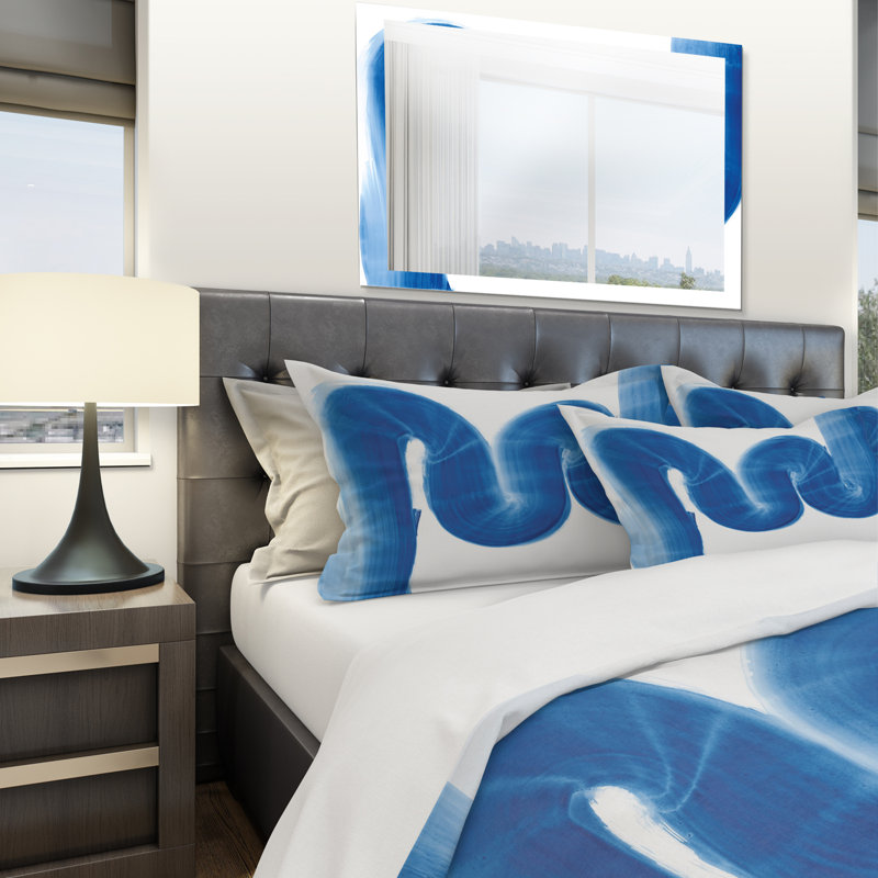Blue Geometric S Curve - Ensemble de housse de couette transitionnelle moderne - Polyester en microfibre