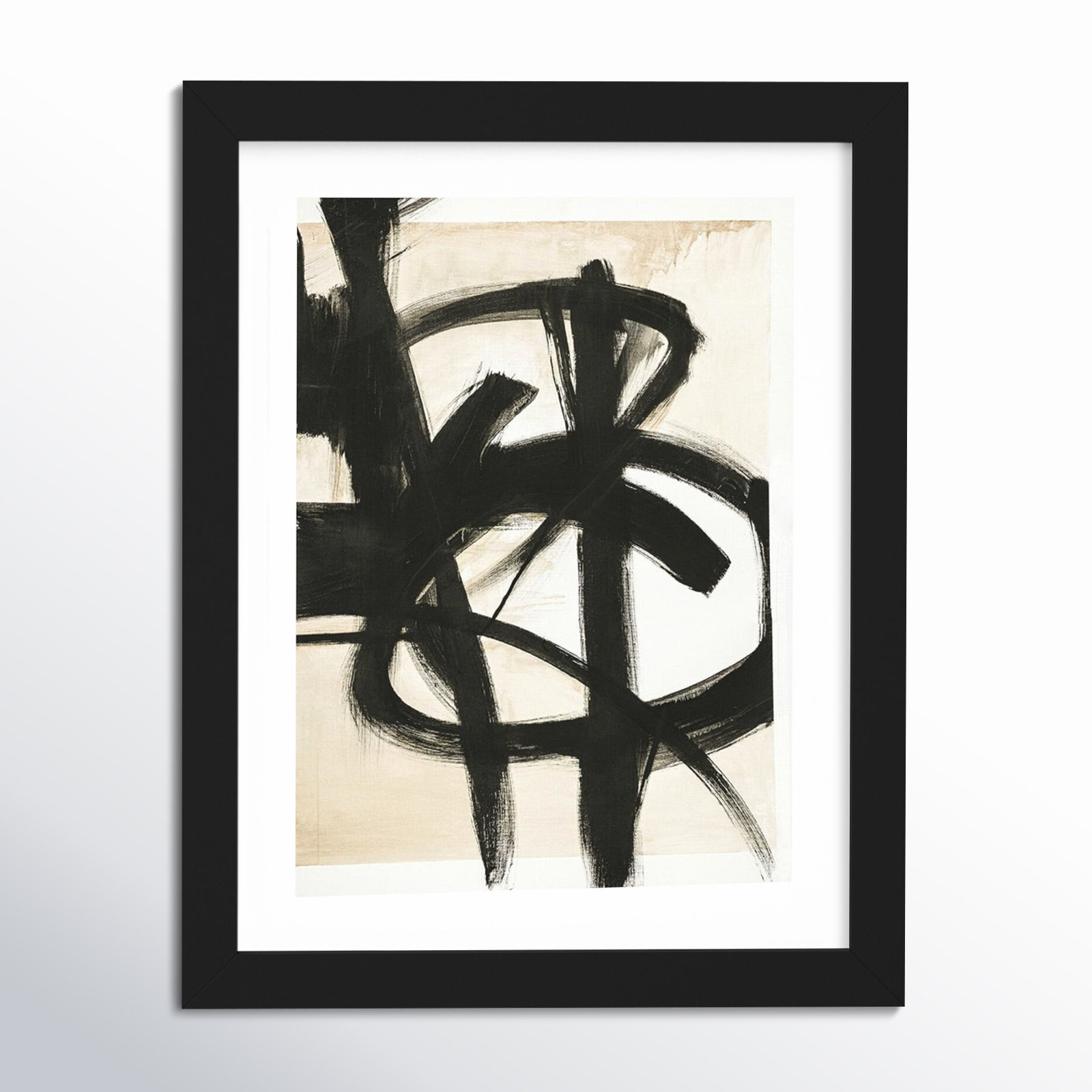 Graphical Shapes 7 Print, Black Framed Paper, 14.12" H x 11.12" W x 0.88" D