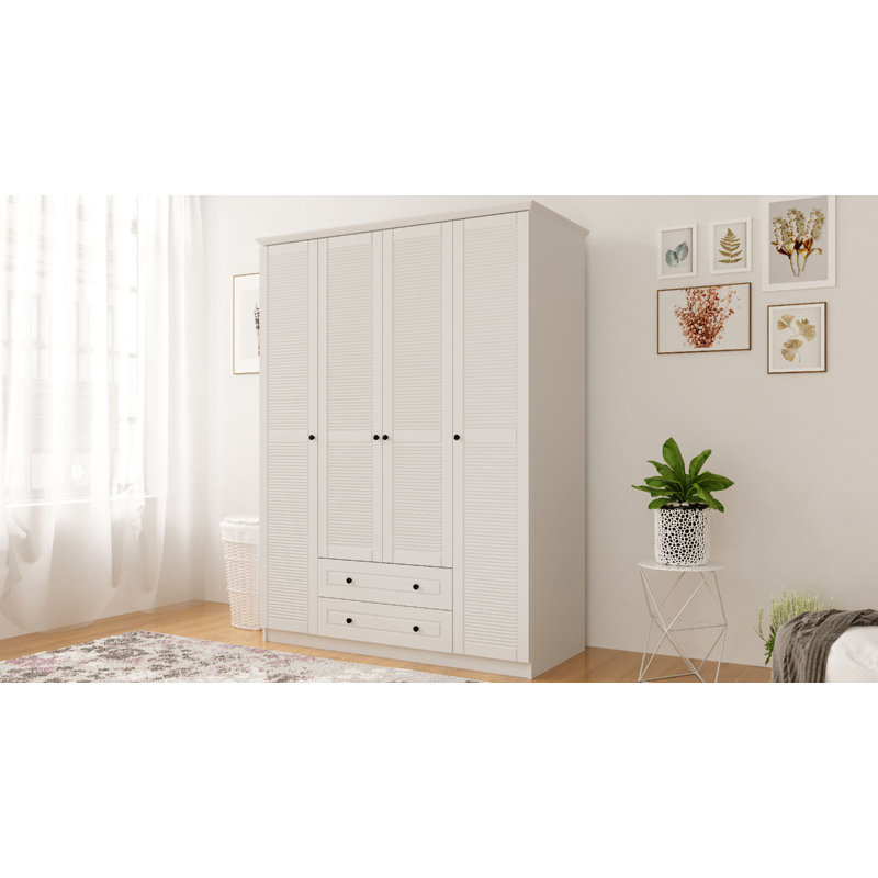 Kaylah 4 Door Manufactured Wood Wardrobe