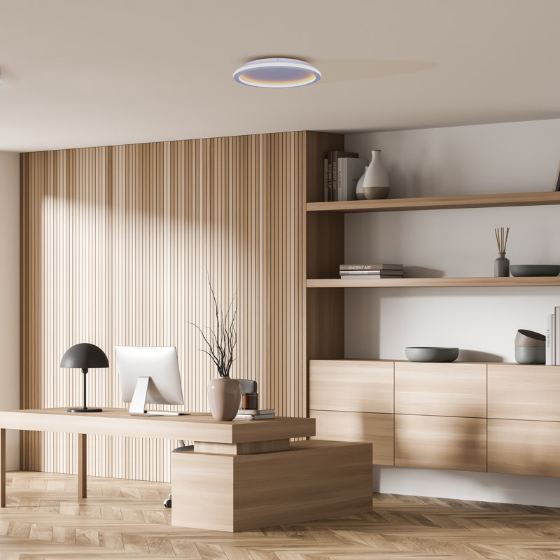 GAVyn 20 po Plafonnier encastré moderne intégré 1 lumière DEL, Blanc