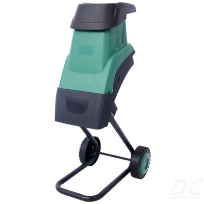 15Amp  Electric Wood Chipper/Shredder With Wheels Electric Garden Shredder Portable Chipping Width Collection Bag, Double Sided Blade System, Auto Shut-Off Green