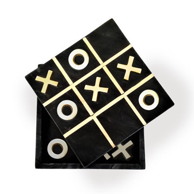 Audrey Blk Marble Tic Tac Toe