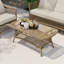 Lindenwold 1-Piece Wicker Patio Coffee Table With Glass Tabletop