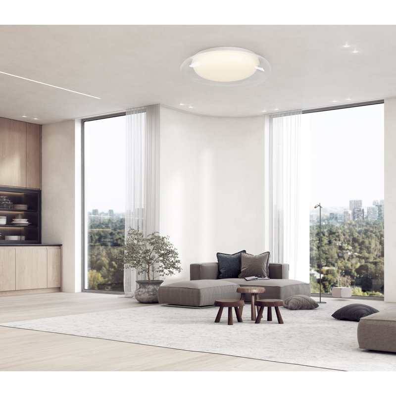 Doma Clear Acrylic Flush Mount, 4" H x 18" W x 18" D