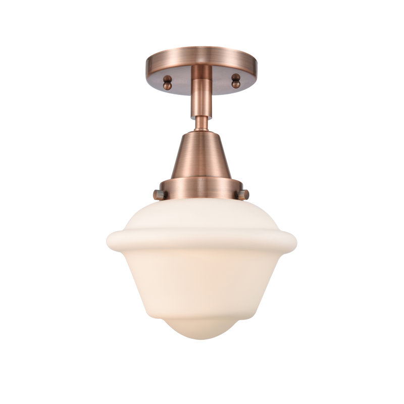 Plafonnier encastré Grourke, Blanc mat, Cuivre antique