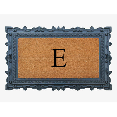 A1HC First Impression Carson Rubber and Coir Doormat Monogrammed Mat 24" X 36"