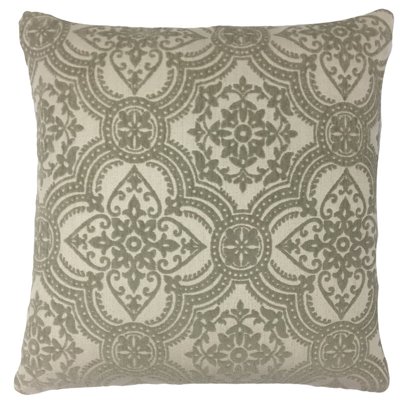  Housse de coussin en duvet damassé 22 po, 20 po x 20 po, Ivoire
