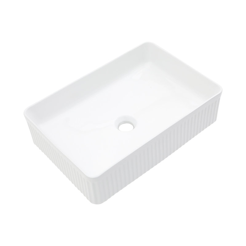 Lavabo de salle de bain vasque rectangulaire en céramique blanche | Meuble-lavabo 19,63 "x 13,69" | Idée de cadeau