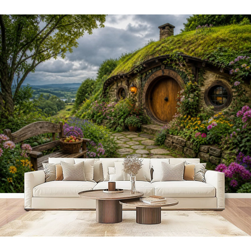 Papier peint mural autocollant « Jardin féérique » – Décoration murale moderne pour chambre et salon – 175 cm x 244 cm