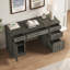 Ensemble de bureau d'ordinateur 2 pièces, bureau d'écriture et commode 6 tiroirs Hailiey-1072694113