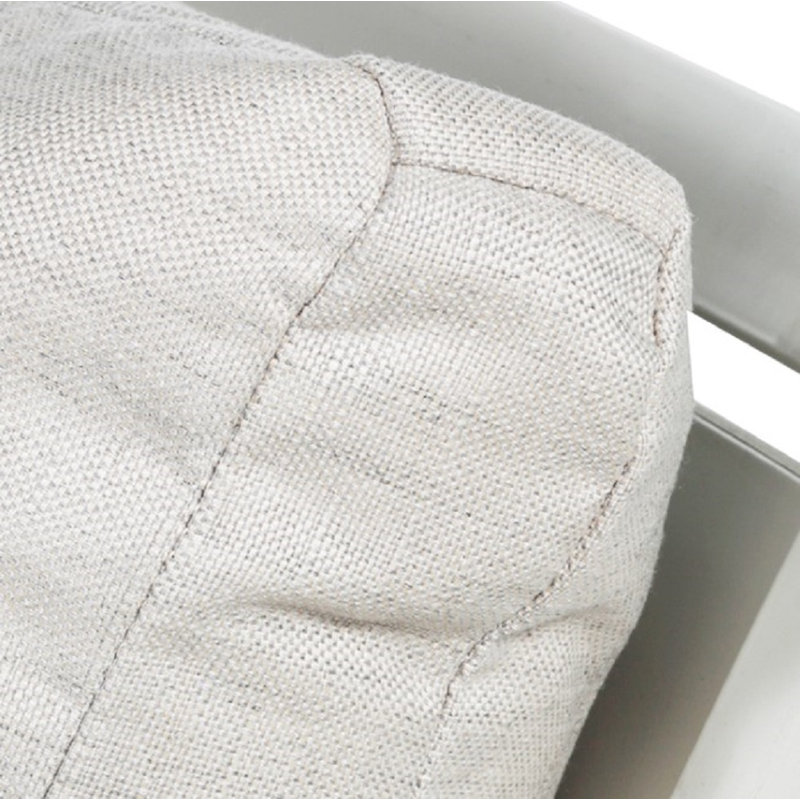 Savoy 30” Patio Bar Stool with Cushion, Chalk/White/Natural, No Welt, Rollo Cream
