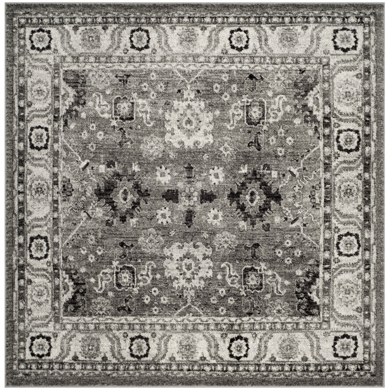 Driffield Vintage Hamadan Performance Oriental Rug, Square 5'3"