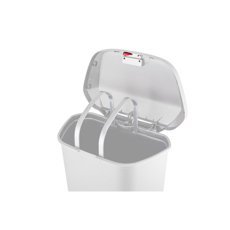 Poubelle à pédale en plastique 13 gallons, Blanc