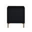 Table de chevet noire 3 avec pieds en métal et design élégant pour la chambre à coucher 3 tiroirs modernes en noir, argent doré