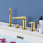 Robinet de baignoire à fixation sur plateau à 4 trous avec douche à main Topcraft-123398892