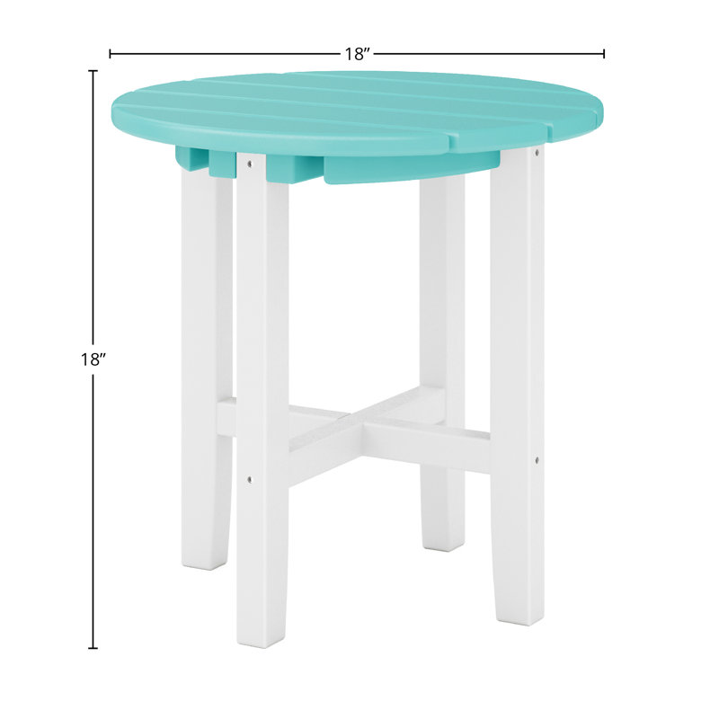 Table d'appoint ronde Iser, Bleu sarcelle Gulf Shores, Destin - blanc