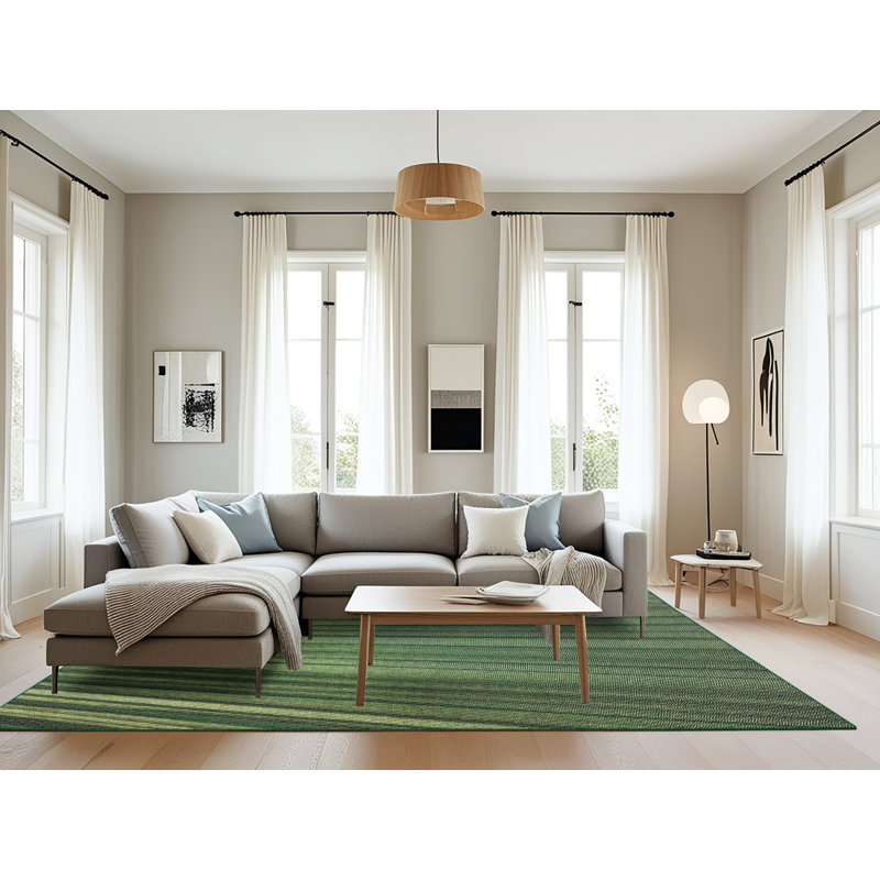 Tapis vert tissé à la machine, Rectangle 8 pi x 10 pi