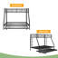 Lit simple sur lit double avec structure en acier robuste, lit superposé avec lit gigogne simple-957732908