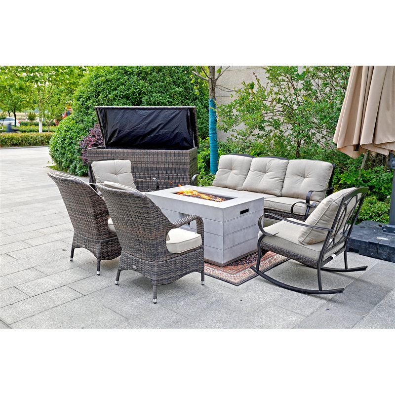 Ensemble de conversation modulaire avec coussins 6 pièces Dannita
