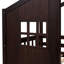 Lit superposé simple au-dessus de simple avec échelle, bois de pin massif, finition espresso, conception de maisonnette pour le plaisir et le confort-145568598
