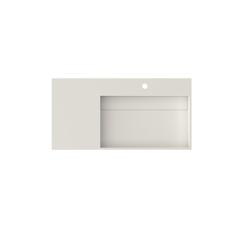 Lavabo de salle de bain en résine durable, meuble-lavabo blanc mat moderne