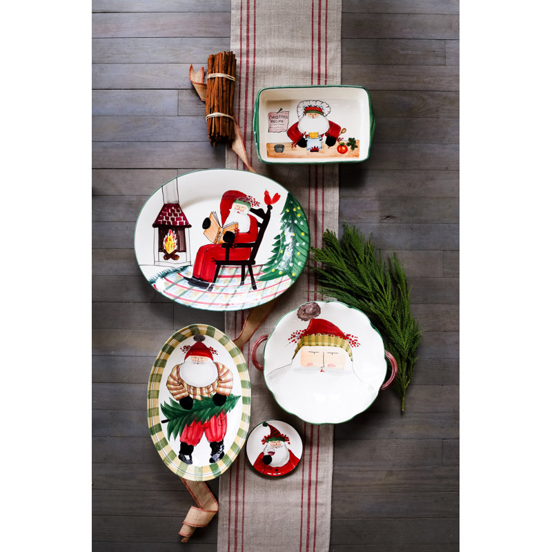 Old St. Nick Rectangle Earthenware Baker