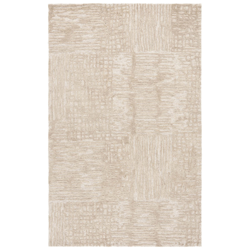 Ebony 775 Hand Tufted Wool/Cotton Abstract Rug in Beige/Ivory, Rectangle 5' x 8'