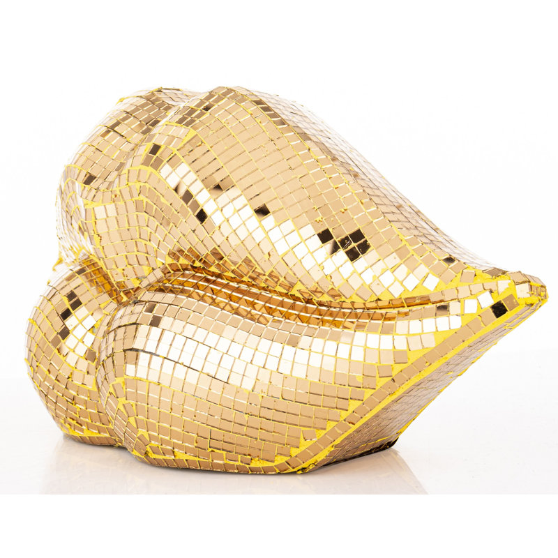 Abstract Figurines & Sculptures, 14.5cm H x 32.5cm W x 10cm D, Gold