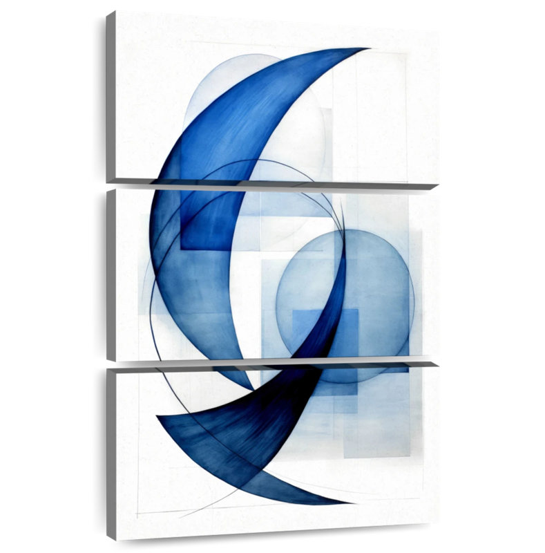 Avery Dynamic Blue Circles II, 74" H x 48" W