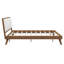 Lit plateforme Renwick King style Mid-Century en bois massif avec tête de lit bouclée et pieds fuselés-135444851-135444853