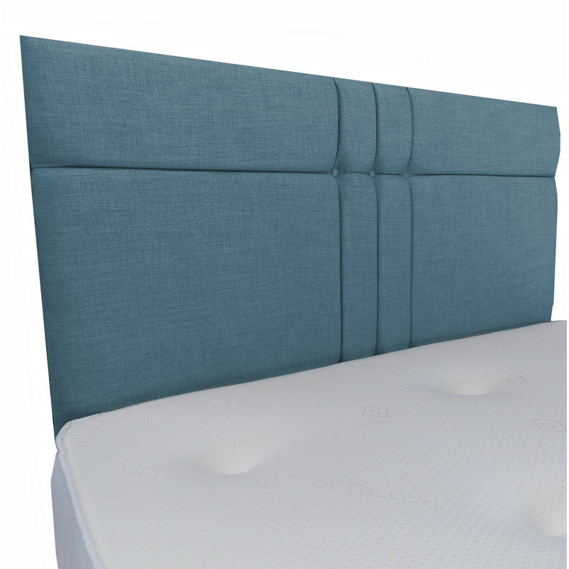 Finna Upholstered Linen Panel Headboard, Small Double (4'), Duck Egg
