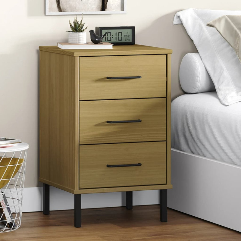 40cm W Bedside Table, Brown