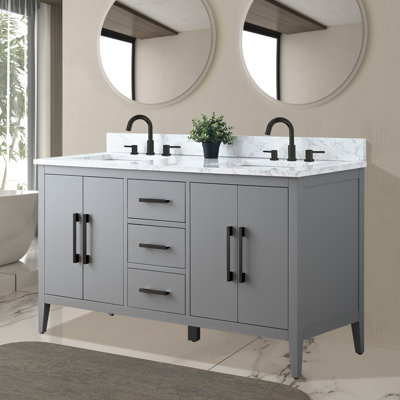 60" Double Bathroom Vanity Set