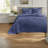 Comfortable Cotton Bedding Sets, Reversible Quilt In Elegant Navy