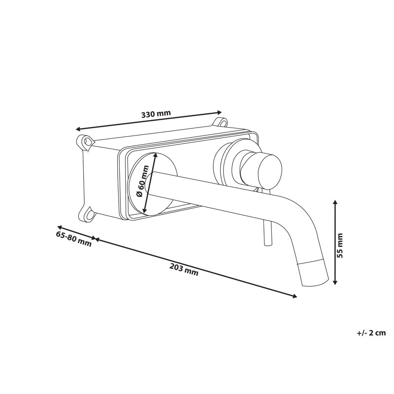 Wall Mounted Basin Mixer Tap Brass, Gold