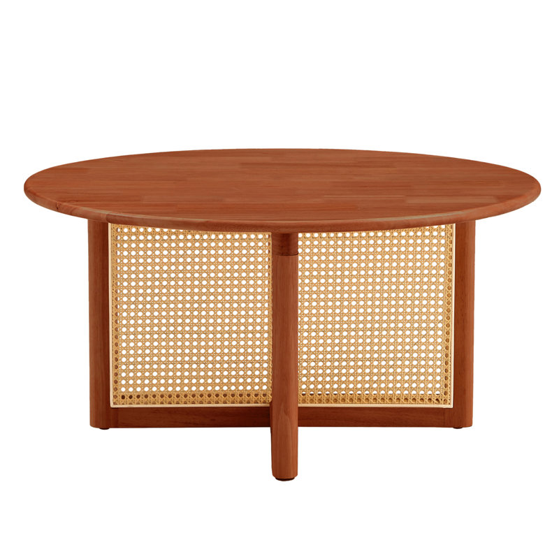 Amon Coffee Table,coffe table,living room table, Red Brown, 16.54" H x 33.46" L x 33.46" W
