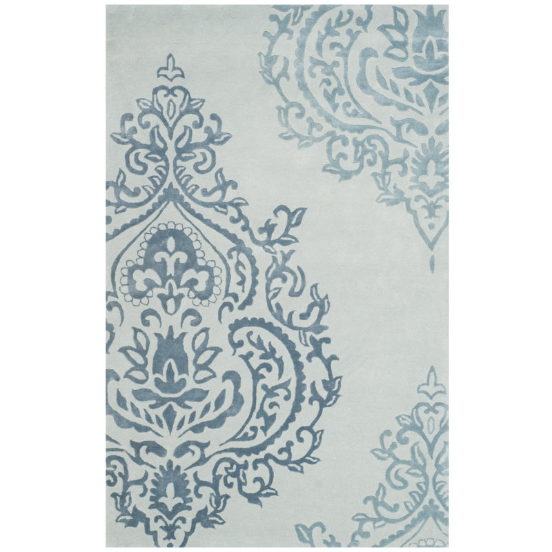 Janson Hand Tufted Wool Damask Rug, Rectangle 4' x 6'