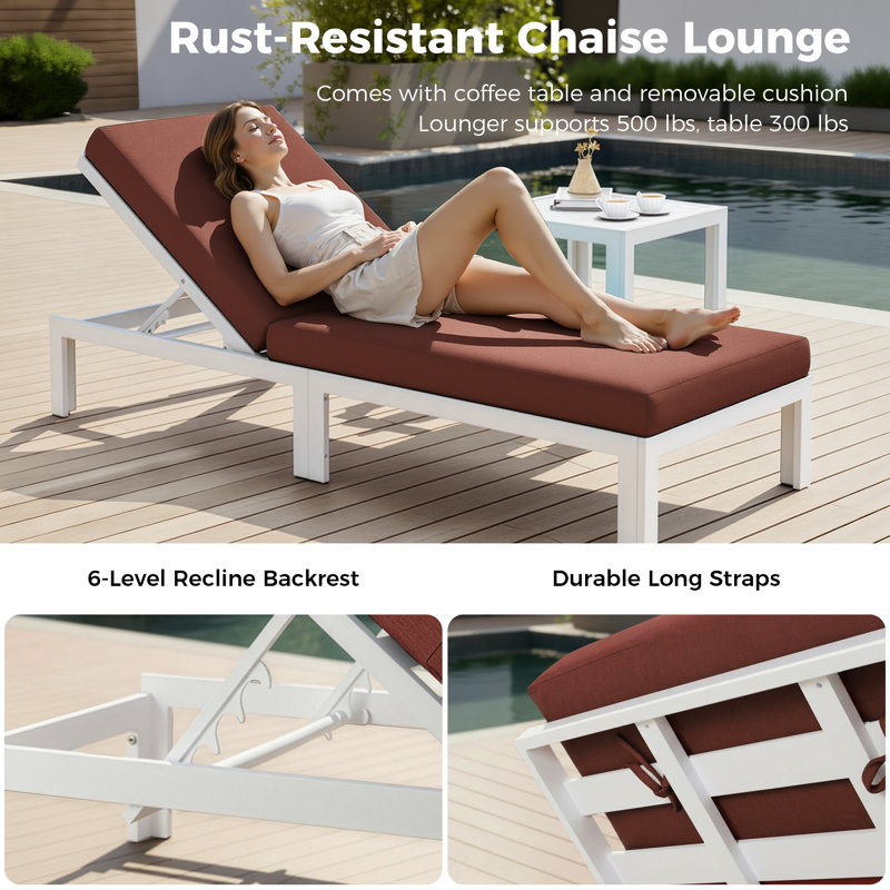 Rosamond 6 - Person Modular Patio Conversation Set with Cushions, Dark Red