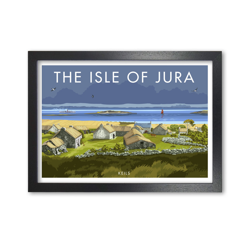 Isle Of Jura Keils by Stephen Millership - Print, 59.4 cm H x 84.1 cm W x 5 cm D, Black