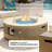 38-inch Round Concrete Propane Fire Pit Table with Tank Cover and Wind Guard,Concrete & Wood Textured Design-542697716