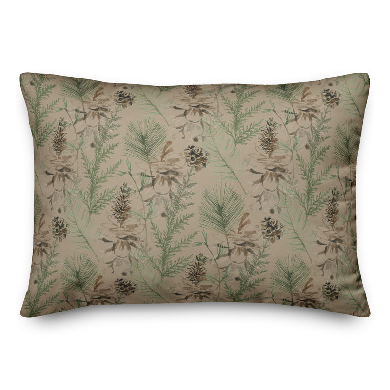 Floral Throw Pillow, Brown