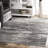 Khadijah Striped Light Gray Area Rug-842857392